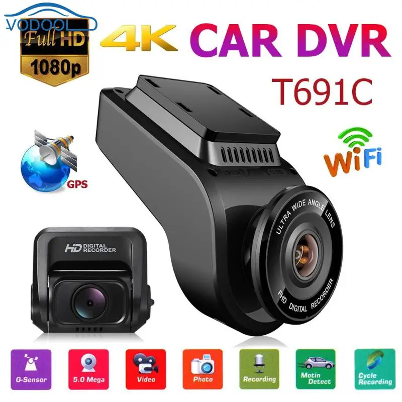 Goede VODOOL 2 inch 4 k Auto DVR Camera Recorder 2160 p 1080 p FHD Dash Cam 170 Graden Lens auto Elektronica Auto Accessaries