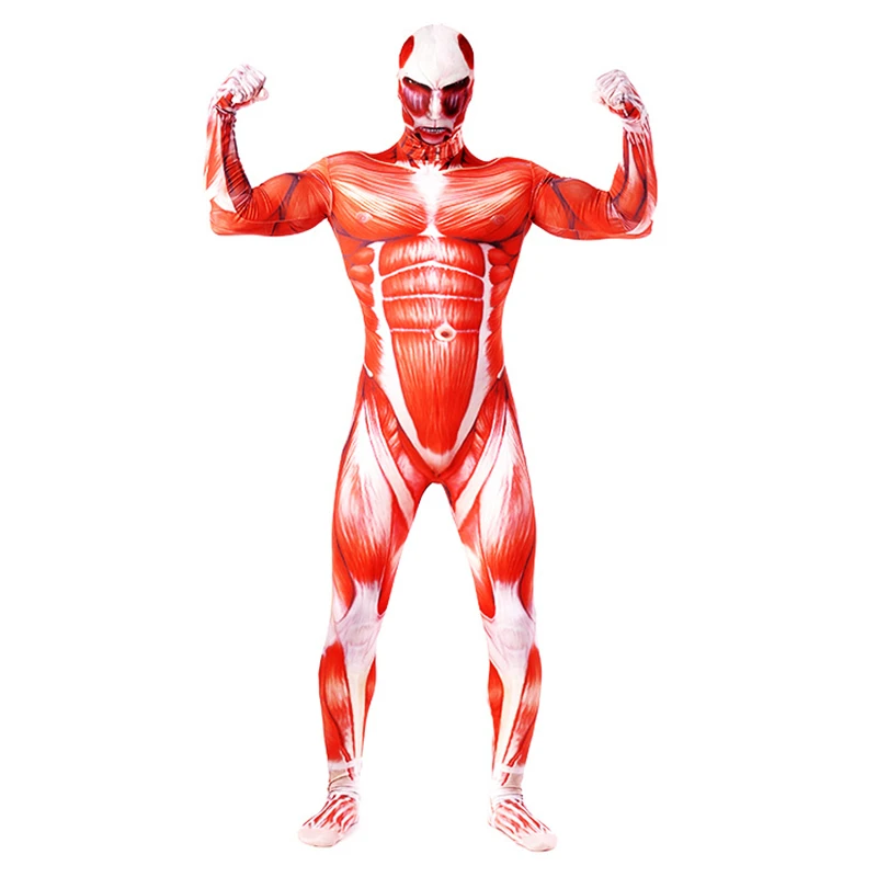 

Hot Sale Anime Attack Giant On Titan Cosplay Costume Adult Deluxe Quality Jumpsuit For Men Halloween Costume For Adult Bodysuit