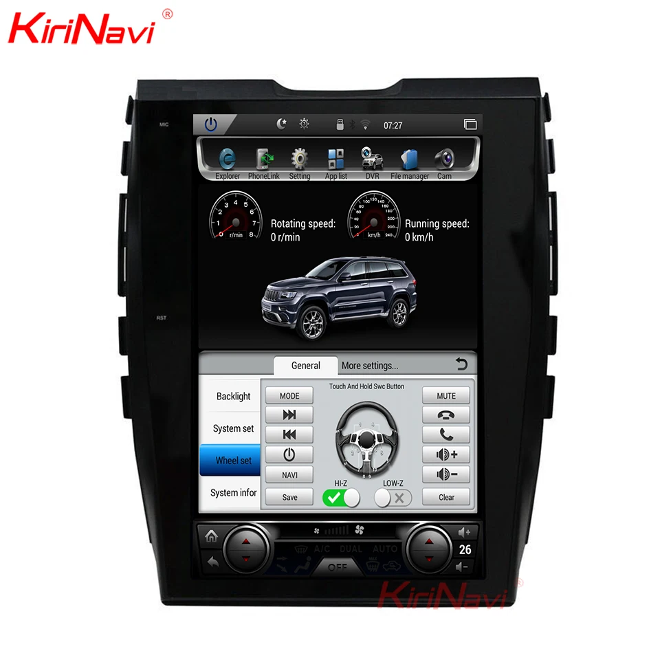 Clearance KiriNavi Vertical Screen Tesla Style 12.1 Inch Android 6.0 Car Radio Multimedia For Ford Edge GPS Navigation Bluetooth 4G 2015+ 4