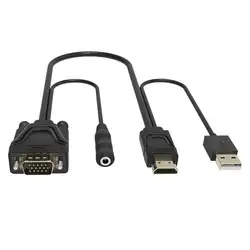 HDMI To VGA кабель с аудио Питание высокой четкости кабельный разъем для подключения ТВ Дисплей окне преобразование кабель