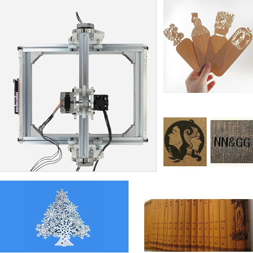 20X17 см 15 Вт лазерный гравировальный станок для резьбы по металлу DIY Набор резьбы инструмент гравер Настольный маршрутизатор/резак/принтер