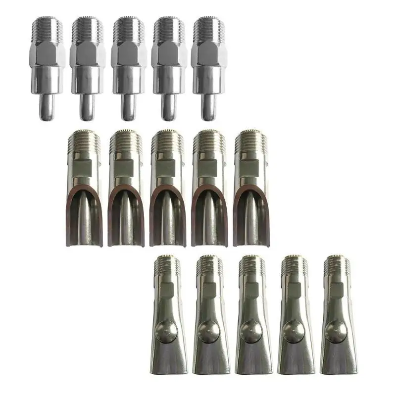 

5pcs Stainless Steel Pig Nipple Anti-splash Drinking Faucet Pig Mouthpiece