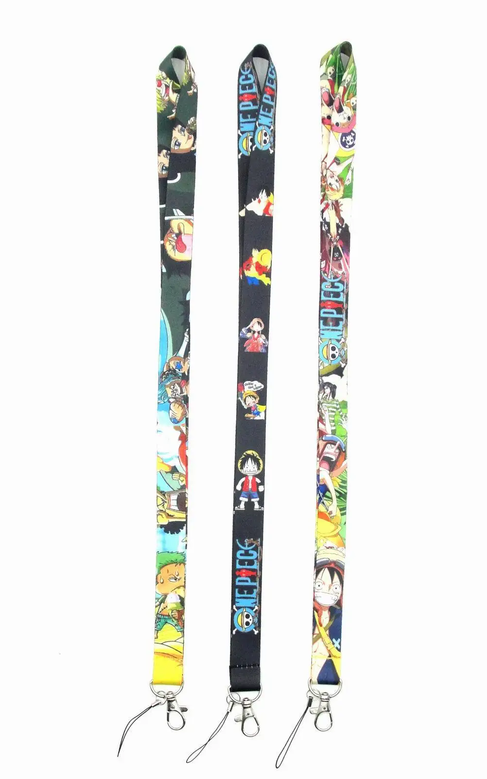 

10pcs per lot One Piece lanyard keychains ribbon lanyard for keys badge cartoon lanyard badge holder wholesale