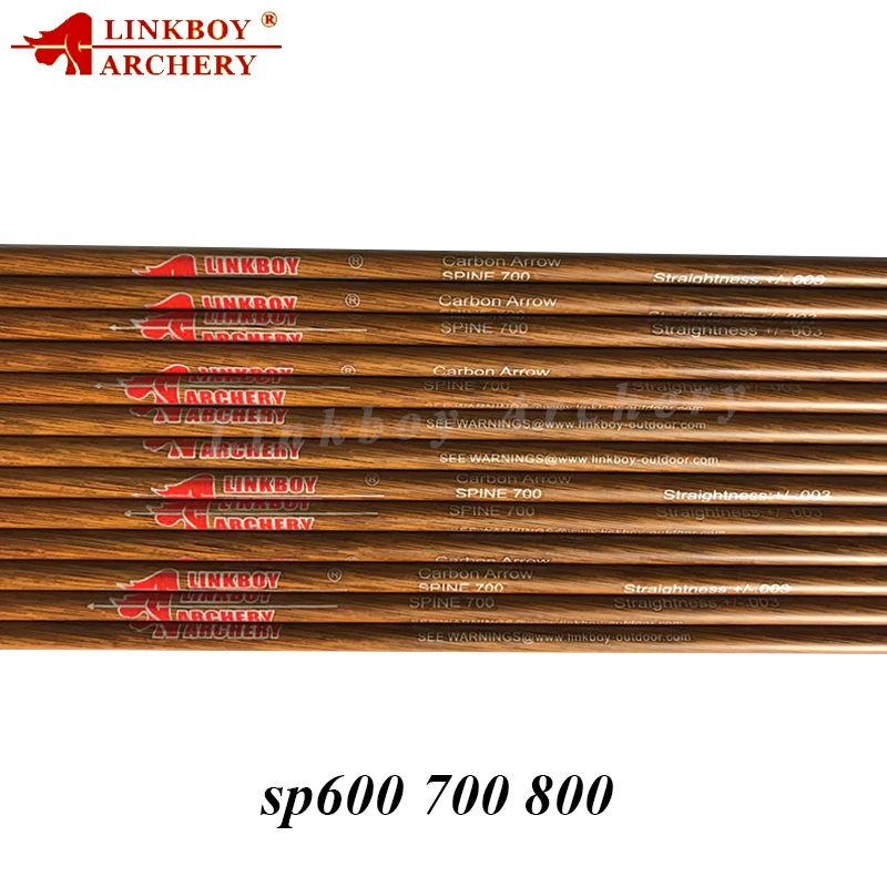

Linkboy Archery 12PCS 30'' Sp600 Carbon Arrows Shaft ID4.2mm Recurve Bow Hunting Archery Arrows for Shooting Outdoor