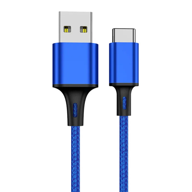 

Nylon Braided Type-C Cable Data Sync USB Charger Cable For Samsung HTC for Huawei for Xiaomi Android Phone Fast Charging Cables
