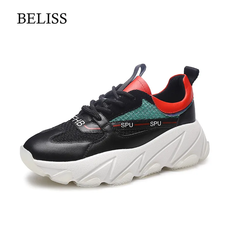 2019 Beliss Genuino black De Primavera Zapatillas White Encaje Casual P42 Pie Dedo Las Plataforma Del Planos Mujeres Cuero Redondo Zapatos 0q0rxgEH