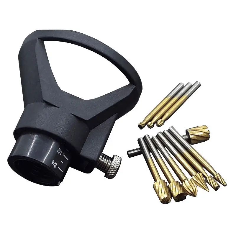 

JFBL Hot 10pcs Titanium Milling Rotary File Wood Carving Carved Knife Cutter Tools Accessories + Locator Located Horn