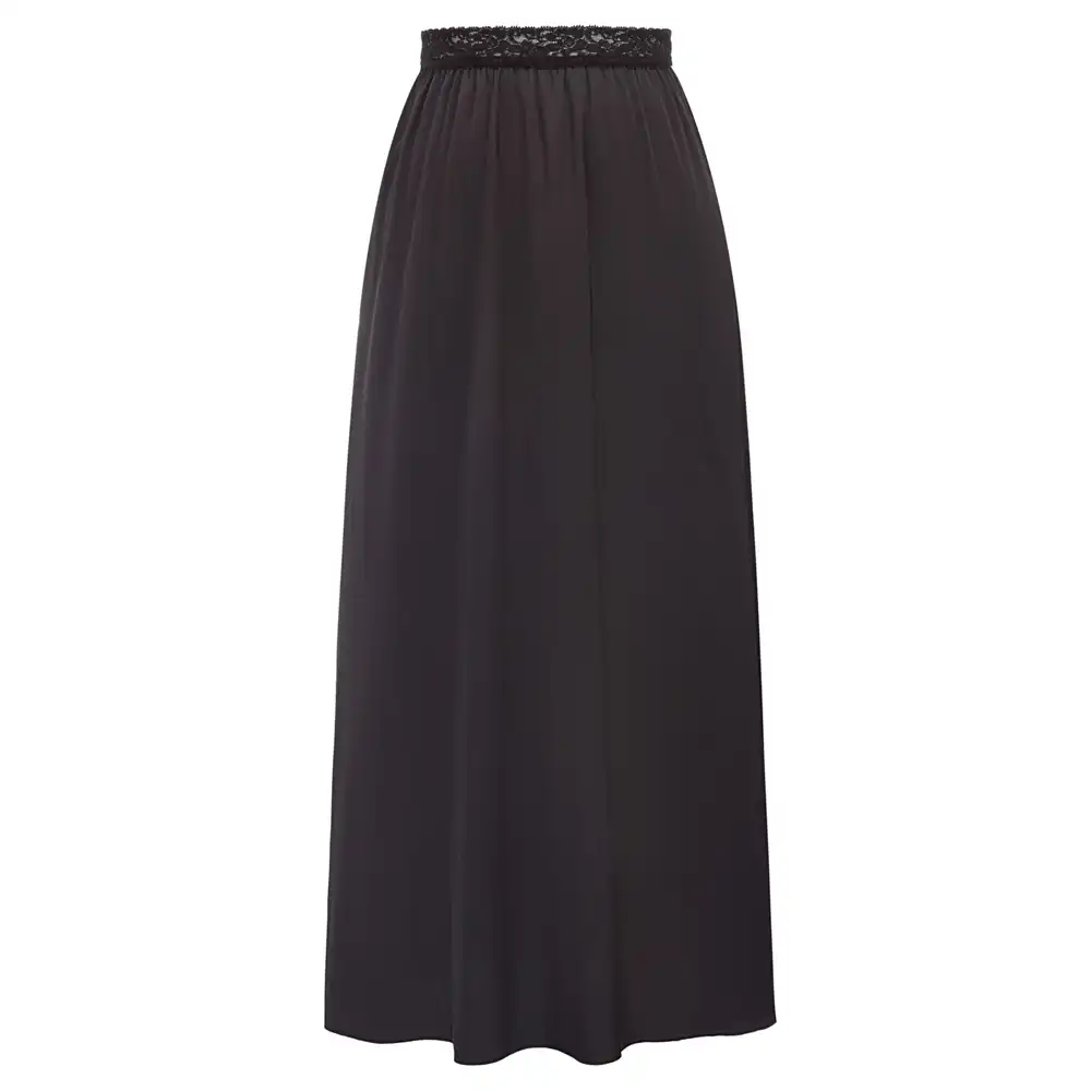 black satin half slip