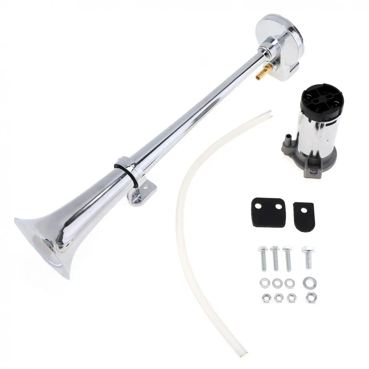 17 Inch 150DB Super Loud 12V Single Trumpet Car Auto Air Claxon Horn Compressor Kit for Car Truck Boat Motorcycles