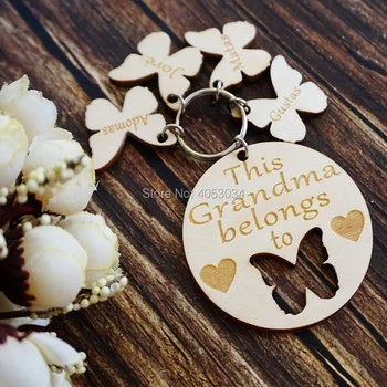 

Butterfly wood keyring and charms, mum keyring, grandma keyring, personalised mother's day, gifts for her, personalised gift, Gi