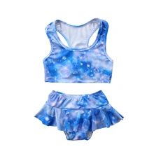 Купальник для девочек; детский купальник из двух частей с оборками; комплект бикини; Бразильский купальный костюм; купальники танкини; пляжная одежда; De Bain