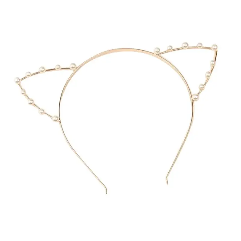 Симпатичные жемчужные оголовье с кошачьими ушками маскарадный костюм вечерние(Золотой