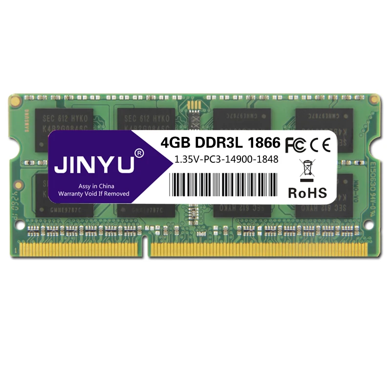 JINYU Ddr3 низкое напряжение 1866mhz 1,35 V 204Pin Ram память для ноутбука