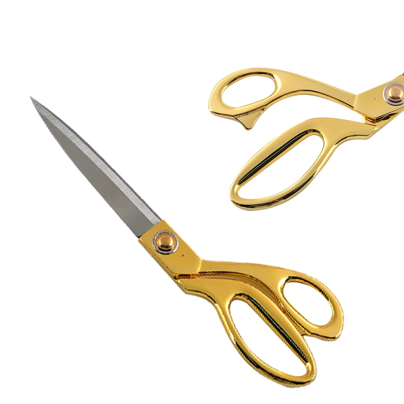 

10.5'' Gold Sewing Cut Craft Fabric Dressmaking Tool Textile Leather Scissor Upholstery denim Cutter Tailor Shear Pinking