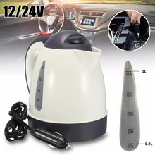 Calentador de agua portátil para coche de 1000 ML, para viaje, 12 V/24 V, para té y café, acero inoxidable 304, vehículo de gran capacidad