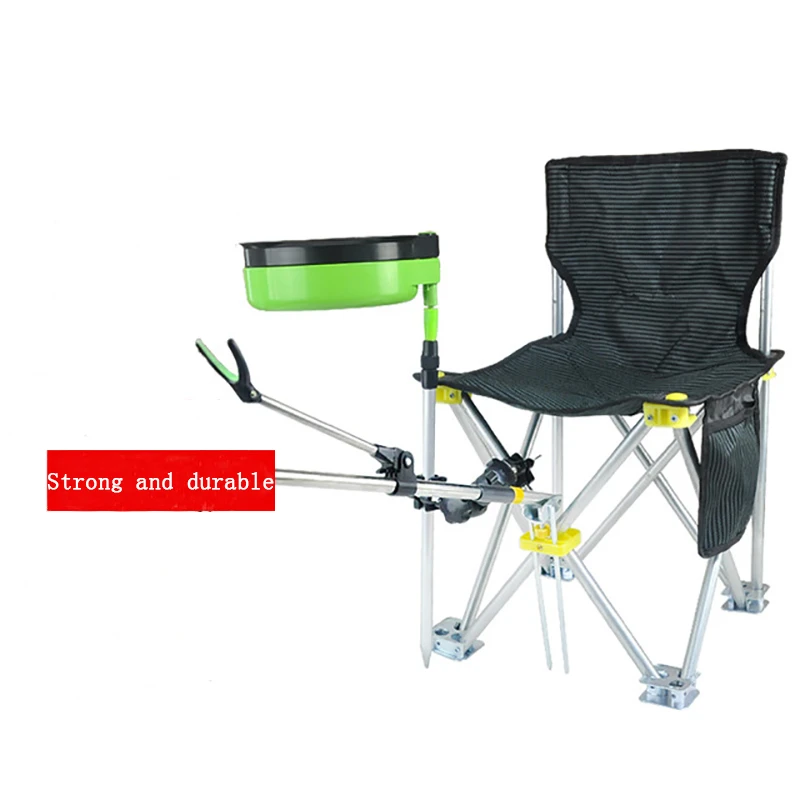 camping chair with fishing rod holder