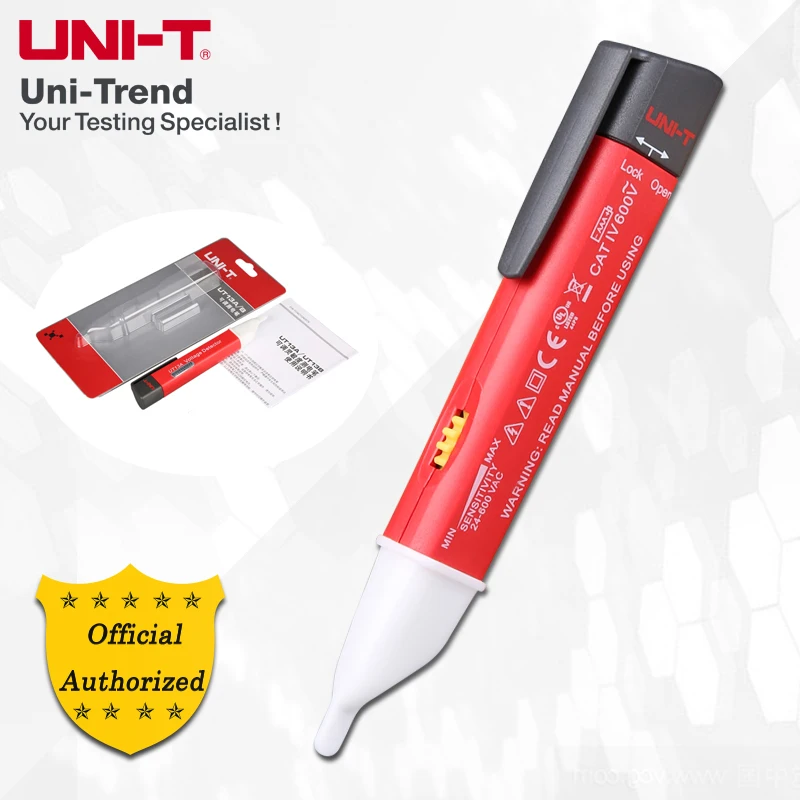 

UNI-T UT13A/UT13B AC Voltage Detectors - Adjustable Sensitivity; Auto Sensing Non-Contact Stylus, Beep/Flash/Vibration/Tip
