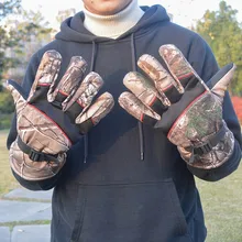 Утепленные флисовые теплые камуфляжные перчатки для мужчин и женщин, зимние уличные перчатки для альпинизма, охоты, велоспорта, рыбалки, тактические тренировочные перчатки