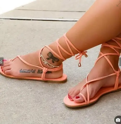 

Sandals Flat Bottom Foot Bandage Sandals