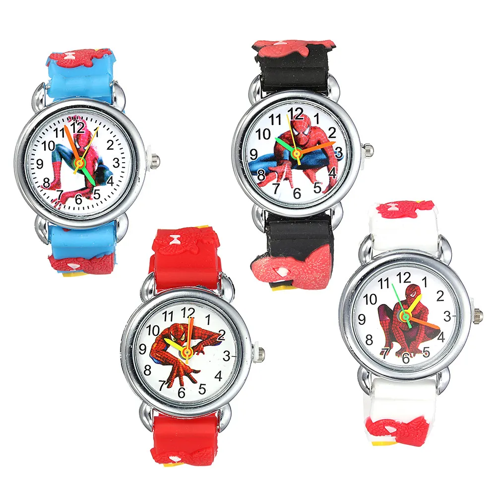 

Hot Sale Spiderman Watch Cute Cartoon Watch Kids Watches Cartoon 3d Rubber Quartz Watch Gift Children Hour Reloj Montre Relogio