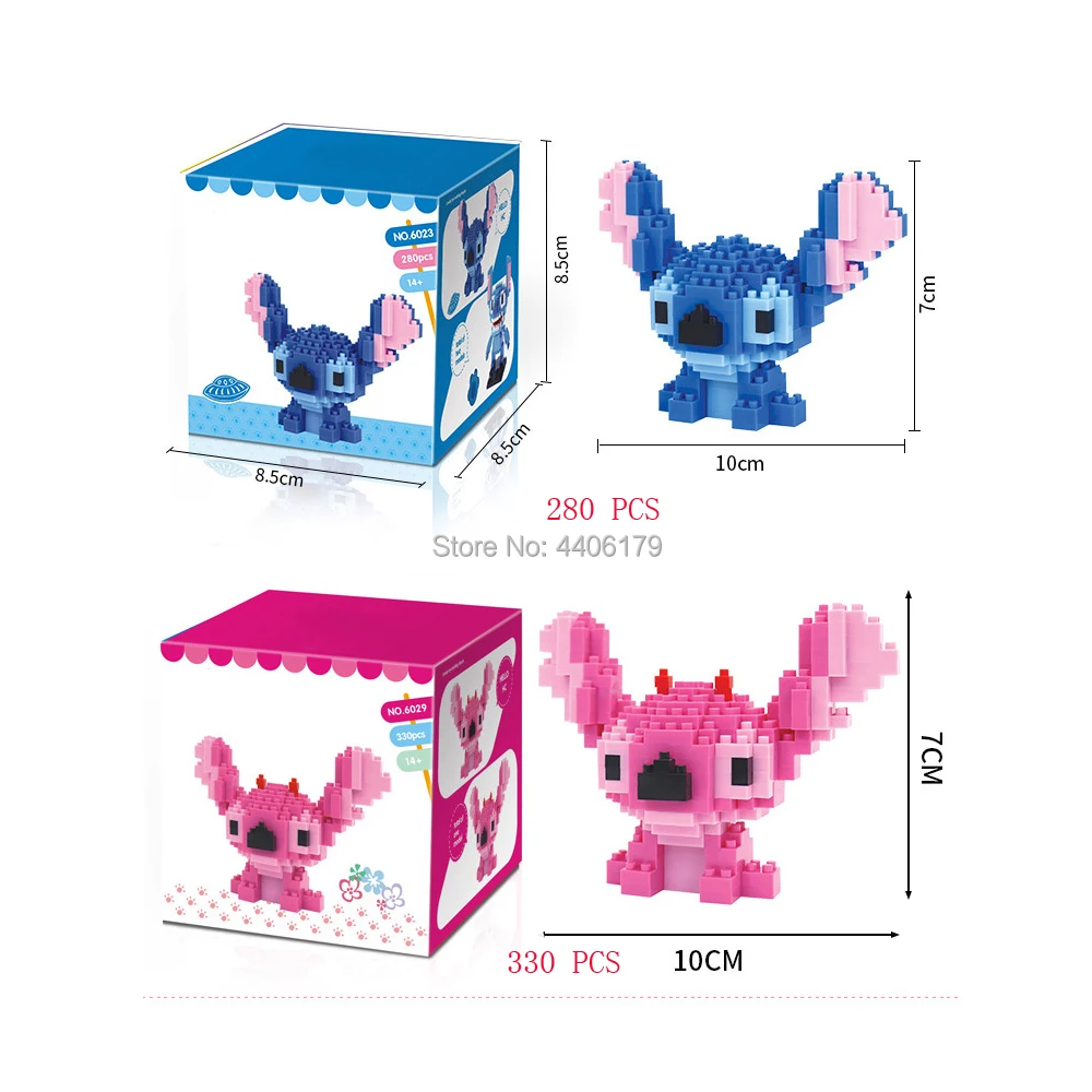 hot LegoINGlys creators Classic cartoon image Stitch Angie MOC micro diamond building blocks model nanoblock brick toys for gift