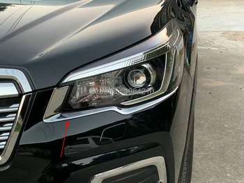 

For Subaru Forester 2018 2019 2020 ABS Chrome Front Headlight Eyebrows Trim Head Light Lamp Eyelid Cover Frames Car Accessories