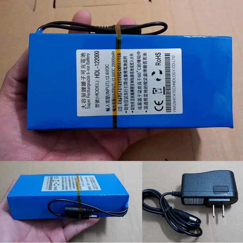 High Quality Lith ion Battery 20000 mAh DC 12V Super Rechargeable Pack
