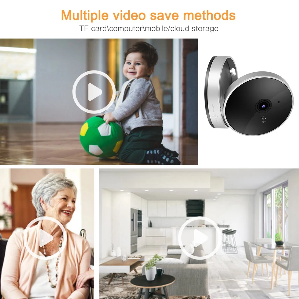 Камера наблюдения куб 1080P умная WiFi камера сетевая безопасности монитор на