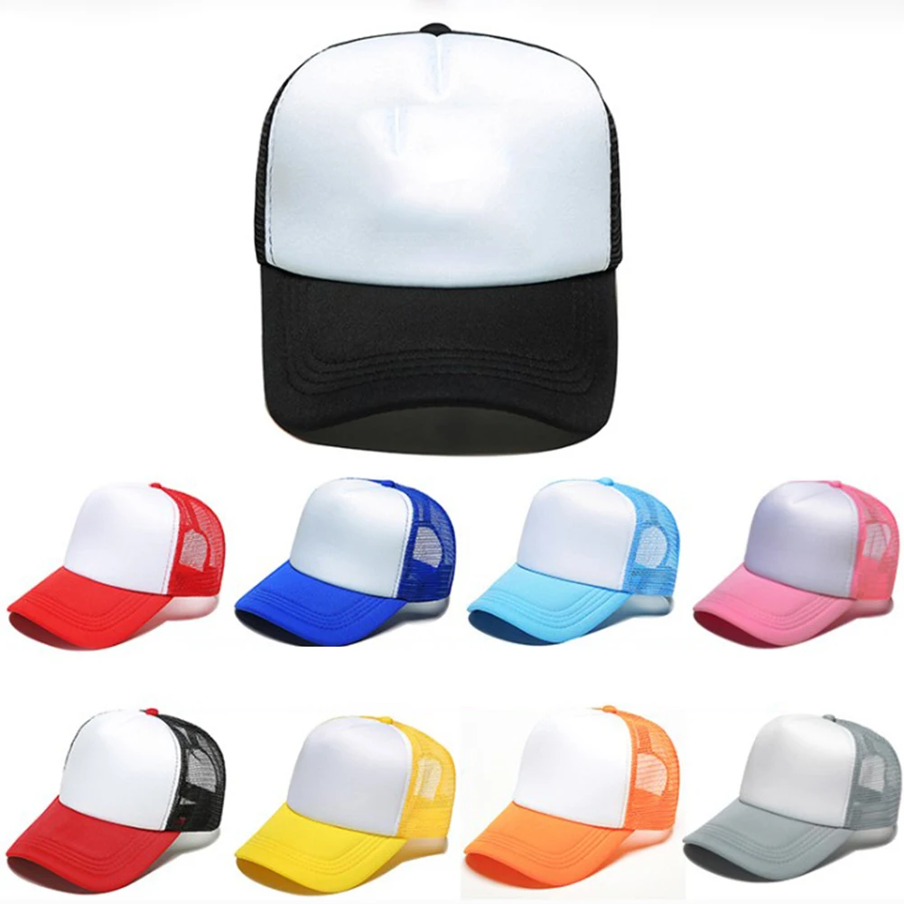 

1pcs Baseball Adjustable Advertising cap Fashionable Customized Sponge Baseball Caps Net Summer Grid Breathable Hats Candy Color