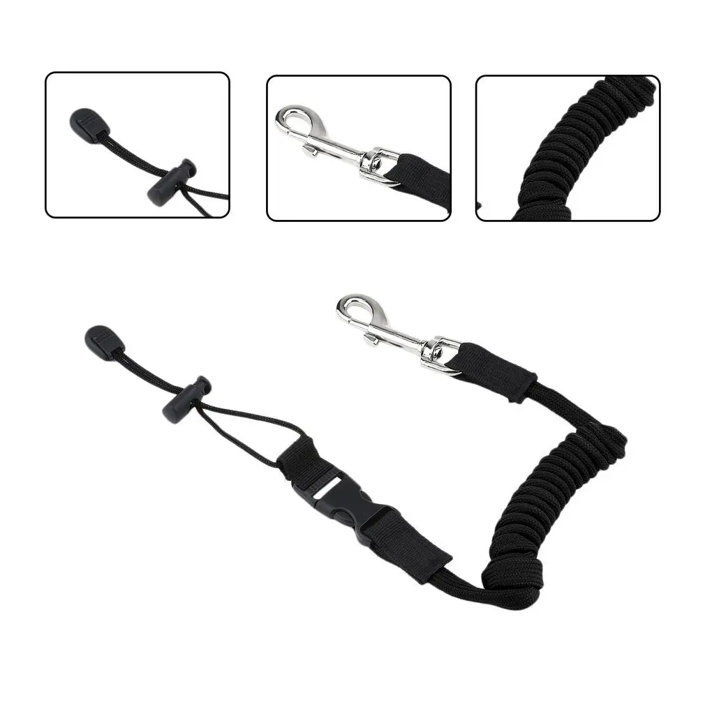 

Elastic Coiled Paddle Safety Rod Leash Boats Raft Surfboard Swivel Paddle Stretch Leash Elastic Swivel Stretch Rope clip-lock