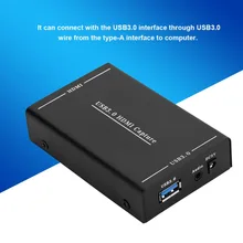 HDMI к USB 3,0 видео Захват видео HDMI захват коробка однокнопочная запись коробка рекордер Адаптер для Windows 7 8 10 для компьютера