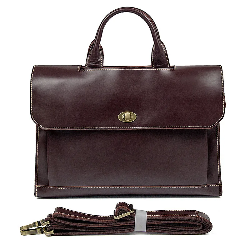 Tasche Leder Hohe Vintage Dark Business Laptop Kapazität Aktentasche Herren Rindsleder Corssbody Brown Handtaschen nw1nXxqRZ