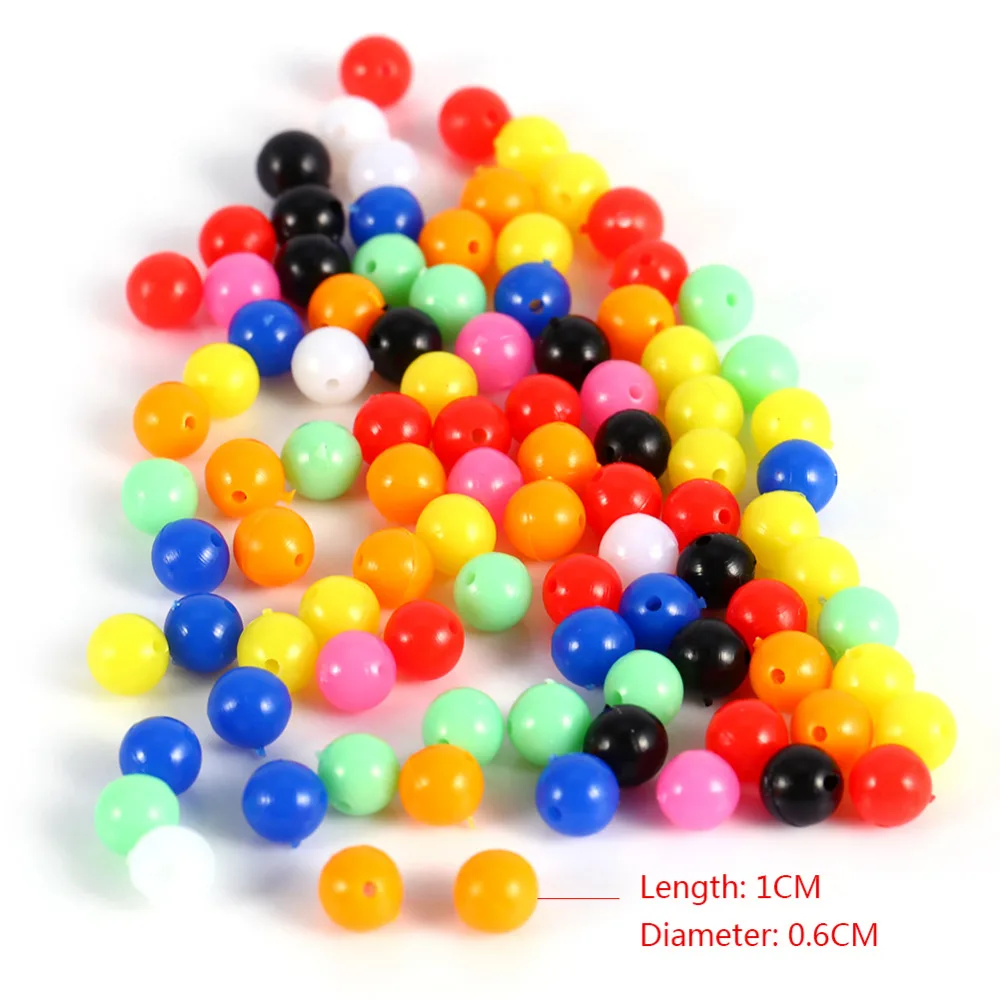 

100Pcs Fishing Lure Beads Plastic Round Luminous Fishing Beads Glow Night Fishing Rig Baits Beads Pesca Fishing Accessories