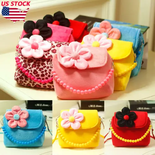 

Toddler Baby Girl Flower velvet Shoulder Handbag Crossbody Bag Messenger Bags Satchel Purse Tote princess Bags