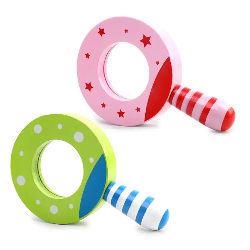 Cute Wooden Children Magnifier Reading Glass And Magnifying Glass