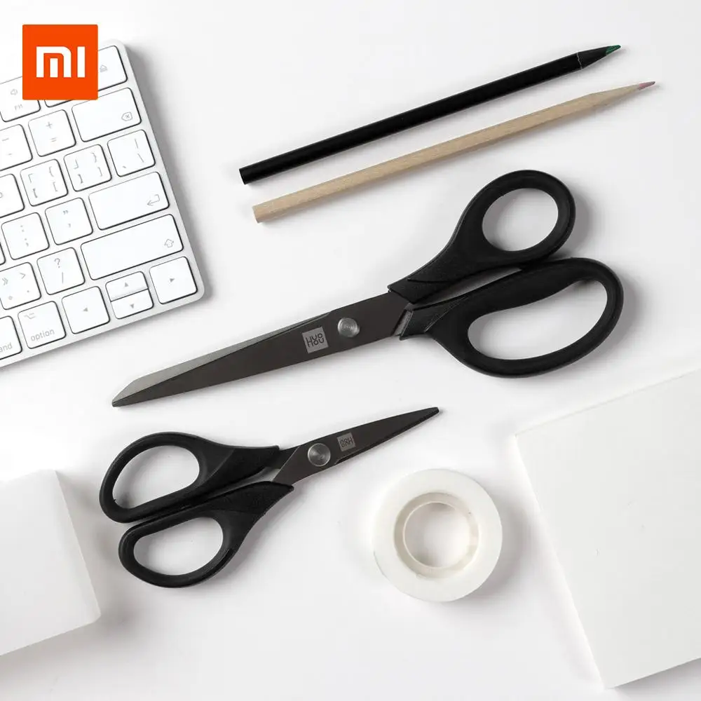 

Xiaomi 2pcs Titanium-plated Scissors Black Sharp Sets Sewing Thread Antirust Pruning Scissor Leaves Trimmer Non-slip Tools Kit