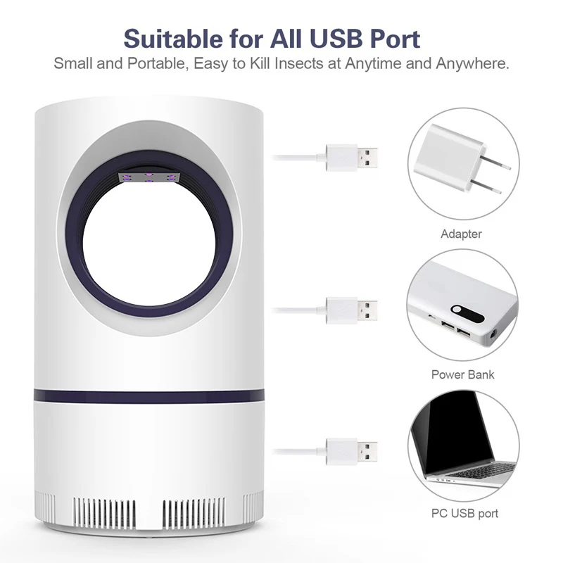 Прямая поставка бытовой USB москитный убийца светодиодный светильник фотокаталитический бытовой бесшумный Ночной светильник лампа-ловушка антимоскитный рассеиватель