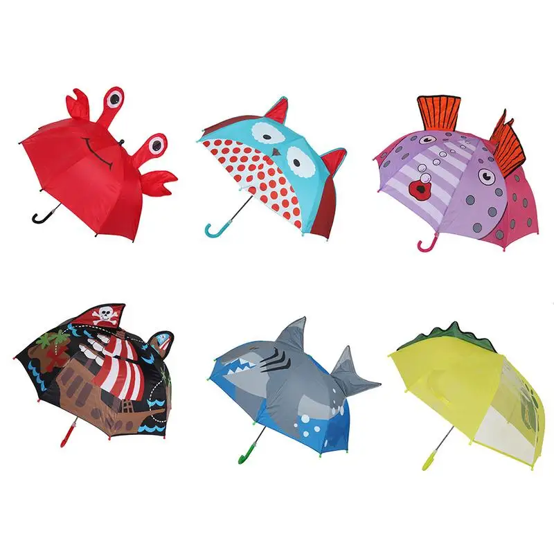 

3D Ear Kids Umbrella for Girls Boys Cute Cartoon Children Umbrella Creative Long Handle Animal Umbrella School Birthday Gift