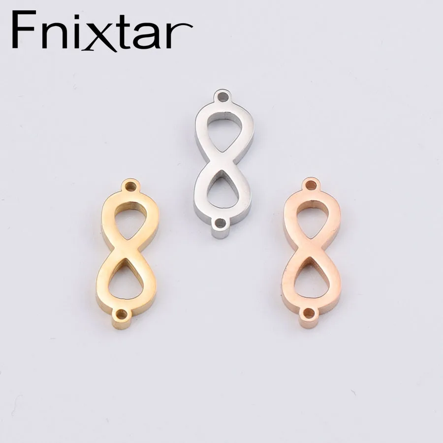 

Fnixtar Infinite Symbol Connector Charms Mirror Polished Stainless Steel DIY Necklace Bracelet Jewelry 7x21mm 20Piece/lot