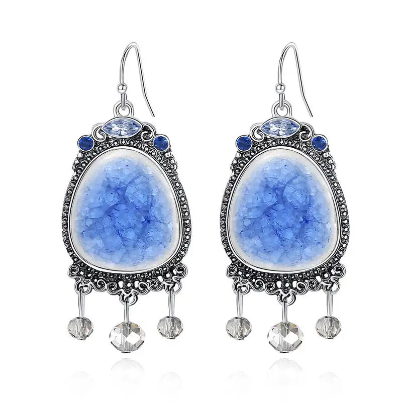 

Earrings Jewelry Vintage Crystal Earrings for Women Blue Alloy Daily Party Jewelry