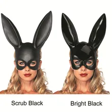 Сексуальная Маскарадная маска для Хэллоуина с заячьими ушками для женщин и девочек, Вечерние Маски для Пасхи, Хэллоуина, черного и белого цвета