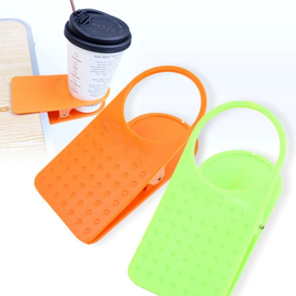 2 PCS Drinking Cup Holder Clip Table Computer Desk Side Clip Water Mug