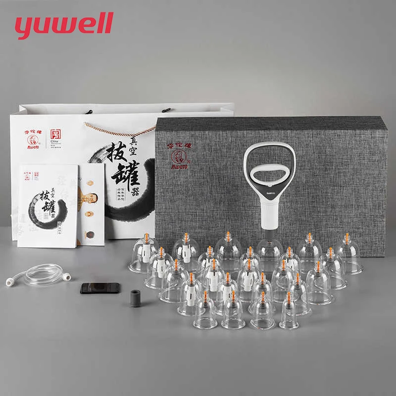 Chinese Acupuncture Medical Therapy Vacuum Cupping Massge Set 10 Magnetic 24 Vacuum Suction Cups with Pump