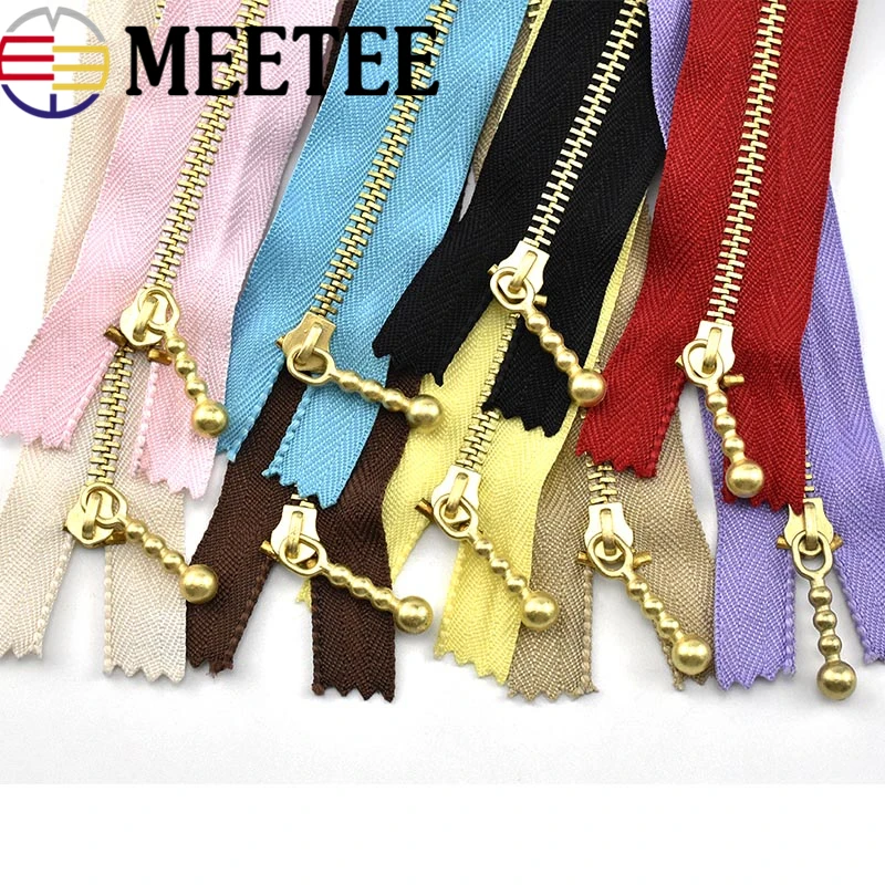 10pcs Meetee 3 Gold Metal Zipper Close end Zip 12/15/20cm for Jeans