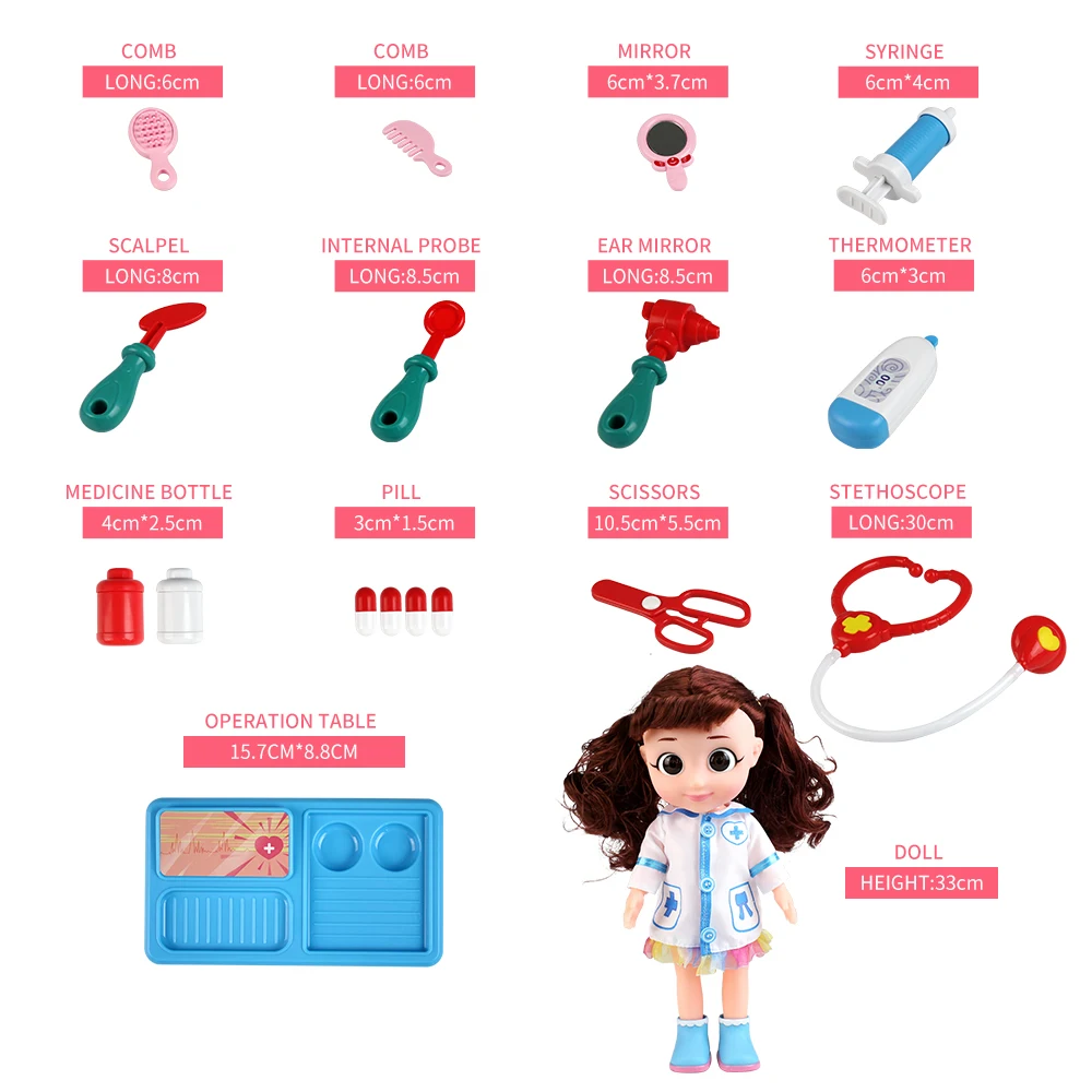 

Doll Play House Doctor Toy Simulation Dolls Plastic Safe Material DIY Toolkit Fashion Educational Simulation Toy Learning