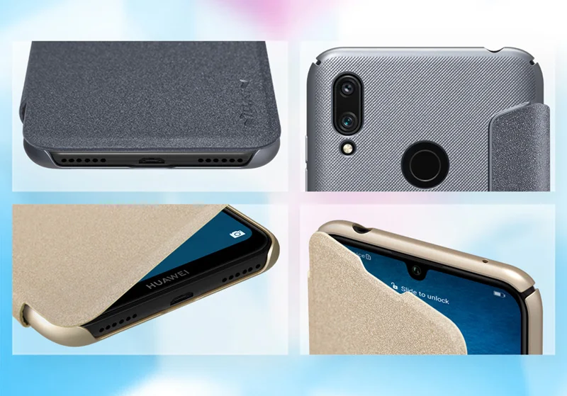 Nillkin Sparkle PU Leather Flip Cover Case For Huawei Y7 2019 / Y7 Prime 2019 Wallet Book