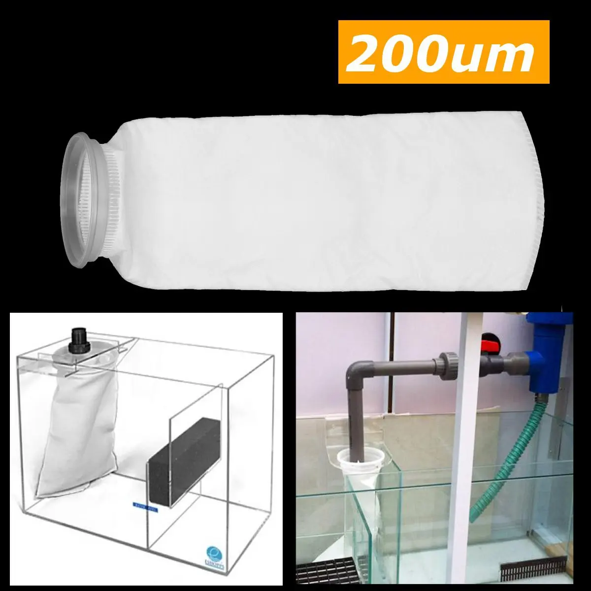 

4*15 Inch Aquarium Fish Tank Filter Bag Mesh Net Sump Felt Sock Micron 200um Replacement Aquarium Filters Accessories