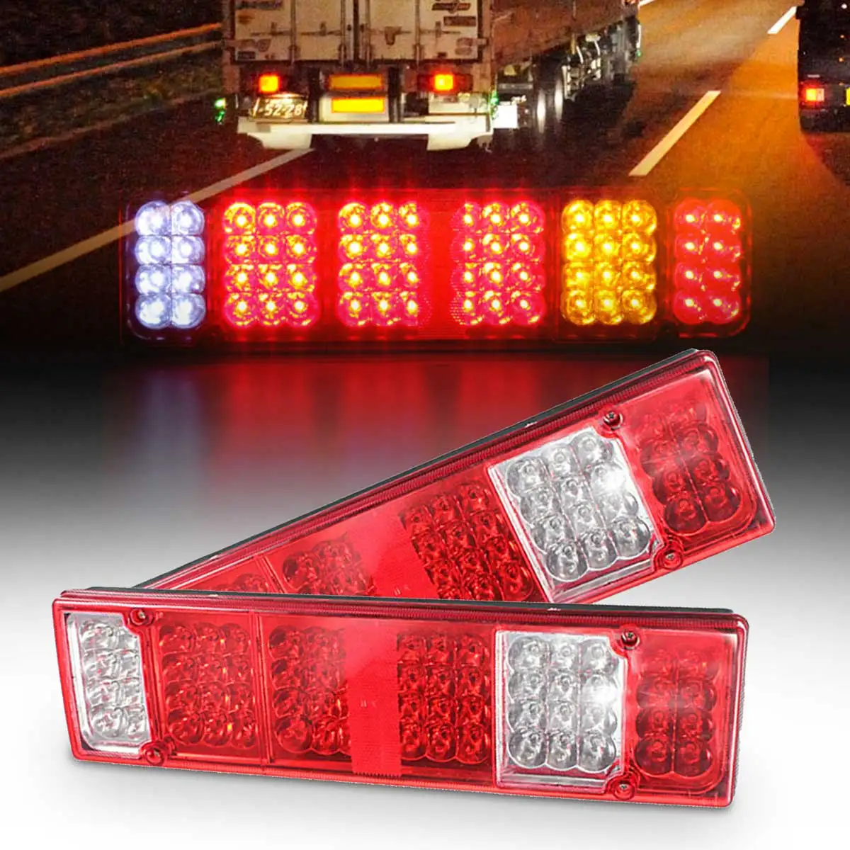

12V 52 LED Trailer Caravan UTE Boat Truck Rear Tail Indicator Light Combination Lamps for Trailers Trucks Utes Boat Caravans Etc