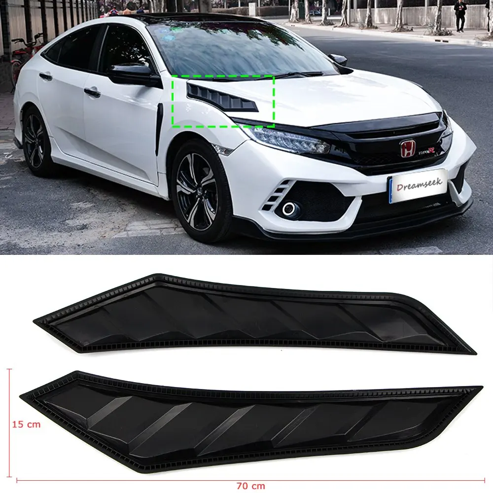 Капот с длинной боковой жалюзи декор для Honda Civic 10th 2016 2017 2018 JDM|Обвесы| |