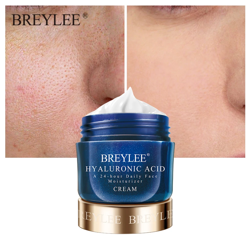 Breylee Hyaluronic Acid Moisturizer Face Cream For Expensive Whitening Facial Skin Care A 24-hour Daily Acne Treatment Cream 40g